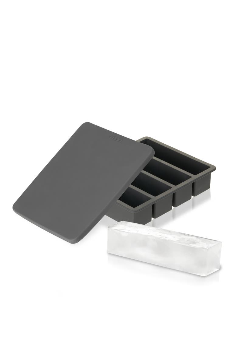 Viski Glacier Highball Ice Cube Tray with Lid in Grey, Main, color, Grey