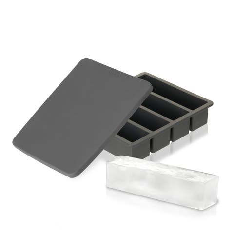 Glacier Highball Ice Cube Tray with Lid in Grey