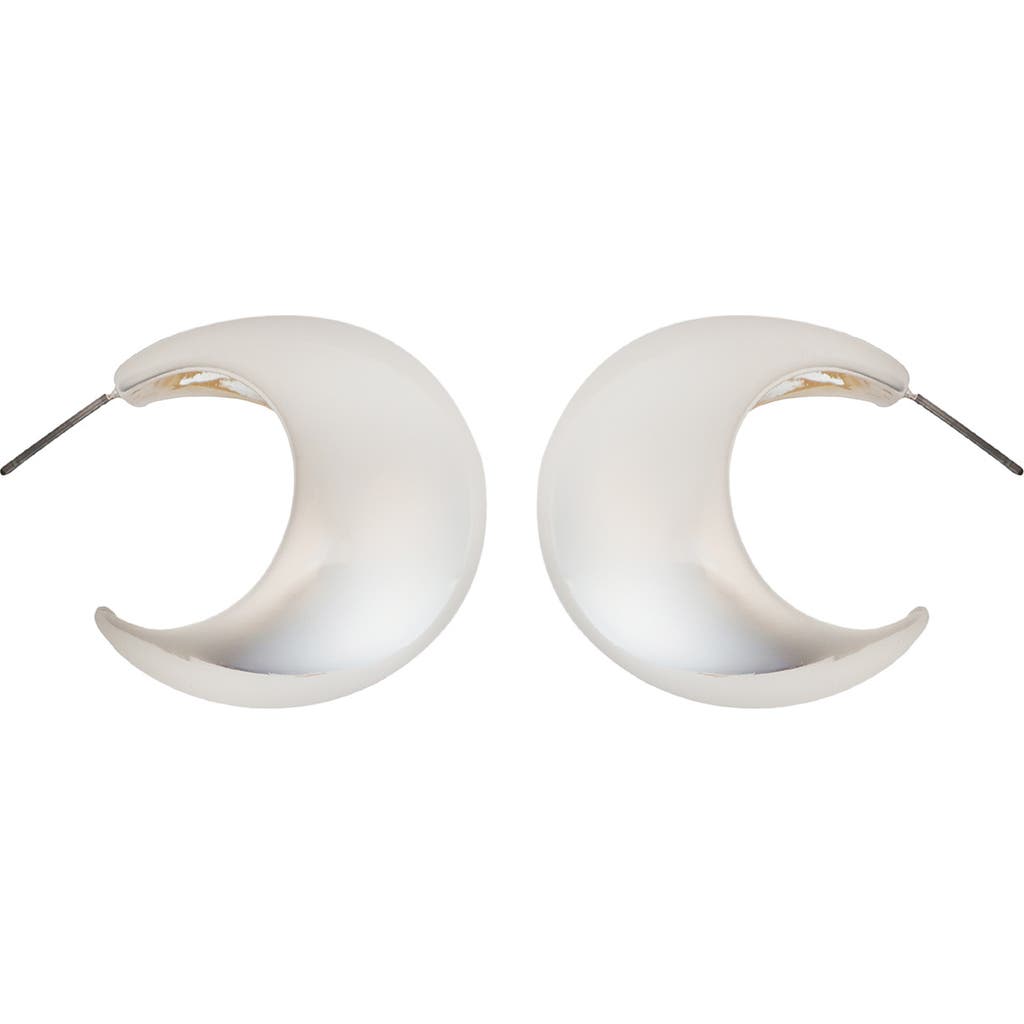 Panacea Tapered Hoop Earrings In Silver