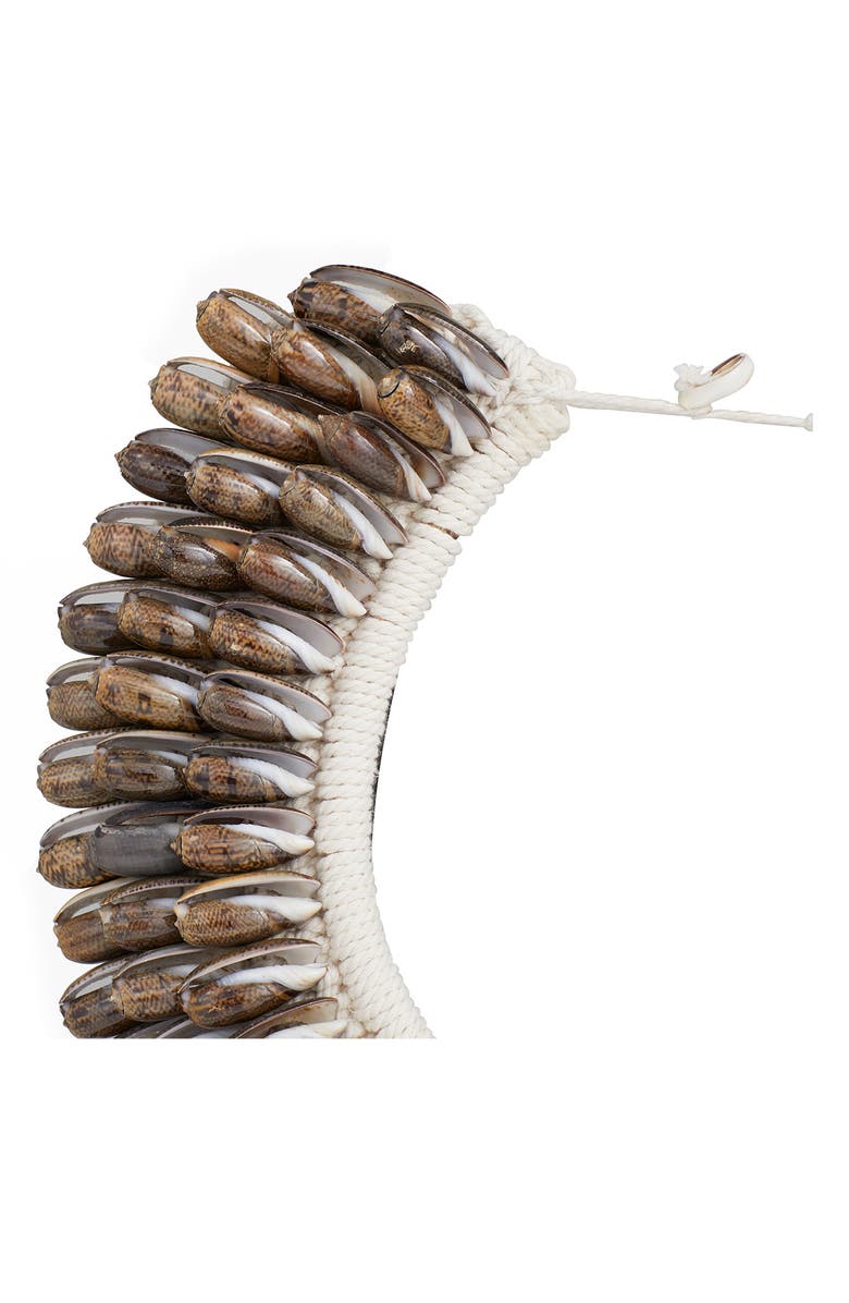 GINGER BIRCH STUDIO Brown Shell Necklace Sculpture with Stand, Alternate, color, Brown