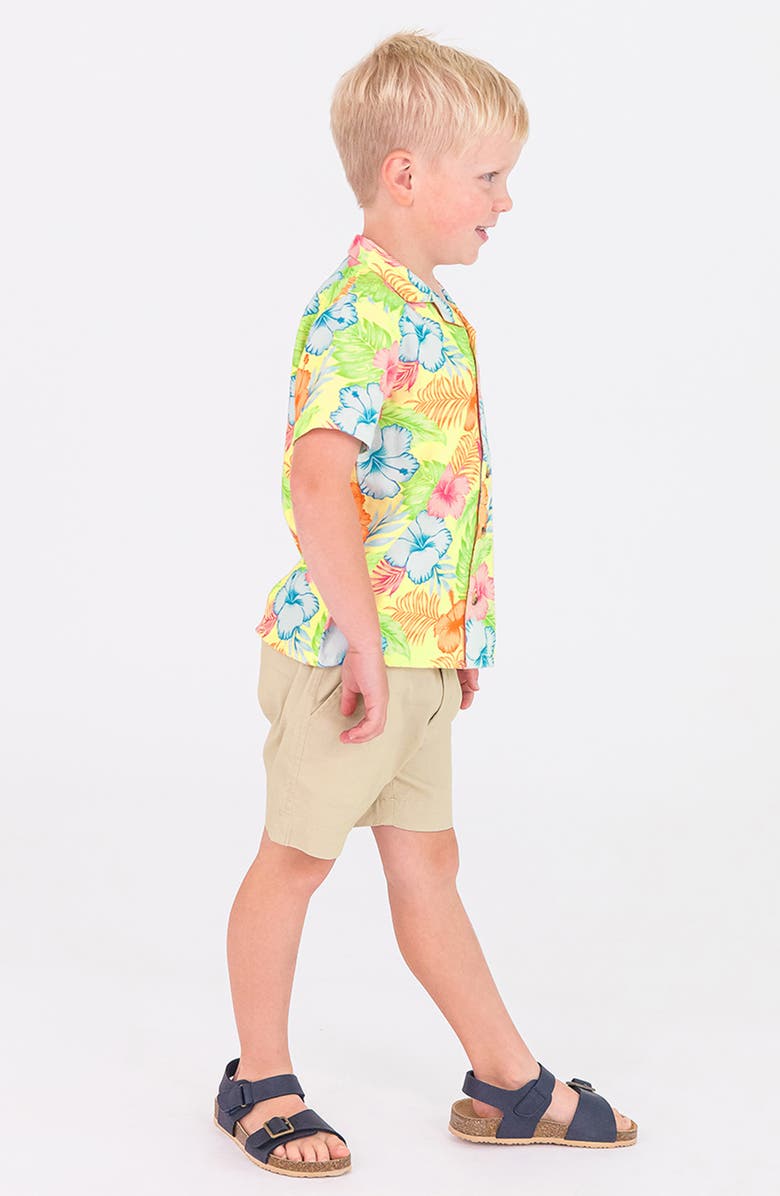 RuggedButts Kids' Floral Short Sleeve Button-Up Shirt, Alternate, color,