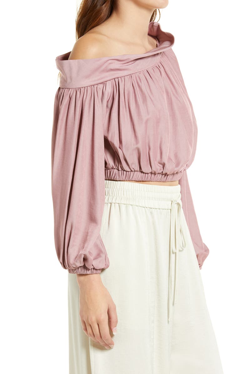 Amy Lynn Willow One-Shoulder Crop Top, Alternate, color, Pink