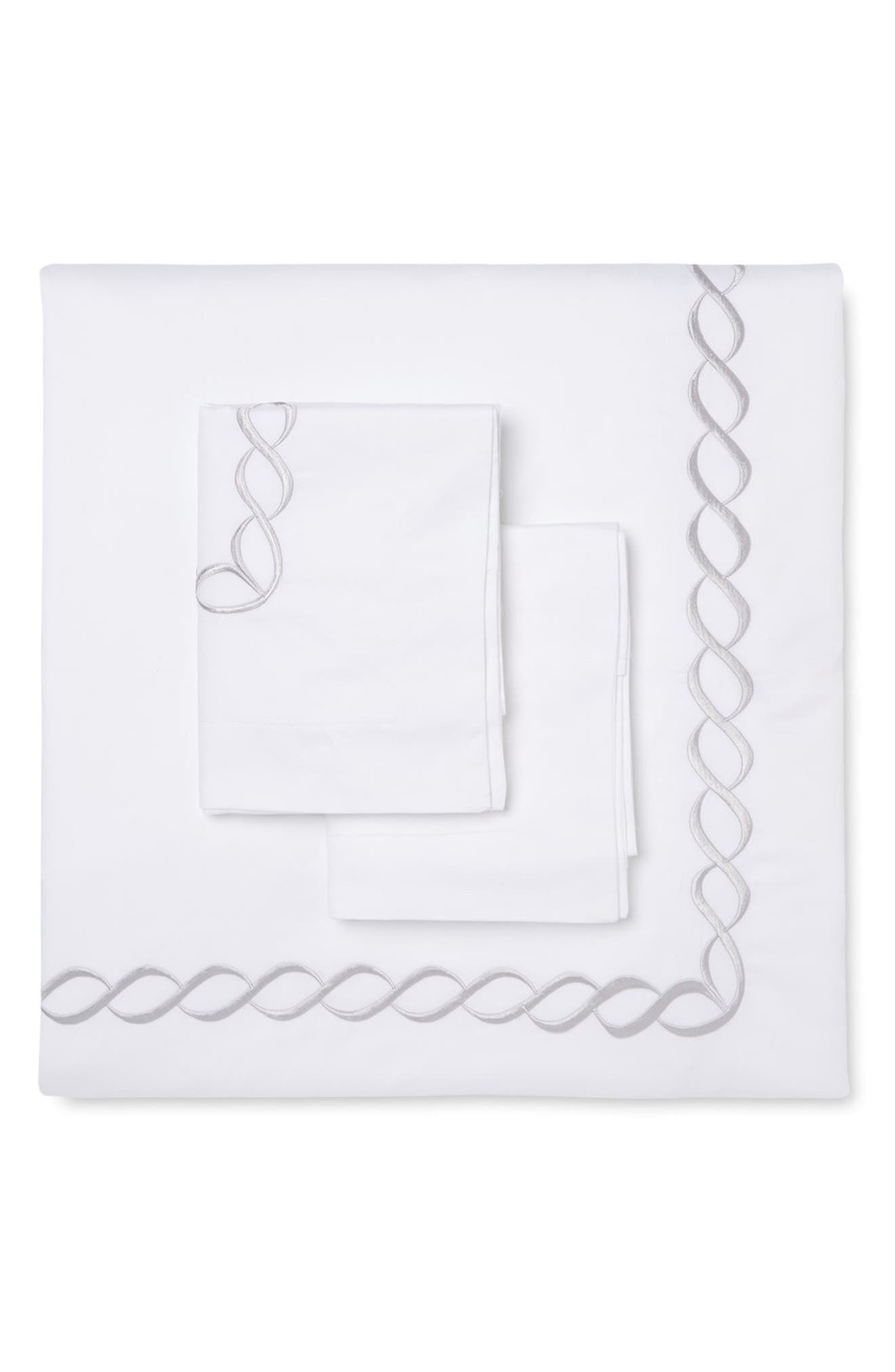 MELANGE HOME Rope Embroidered 600 Thread Count Cotton 2-Piece Duvet Set