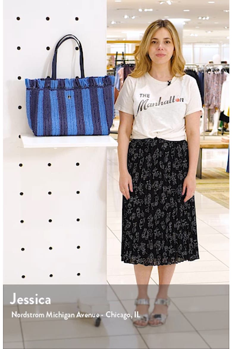 large sam stripe straw tote video