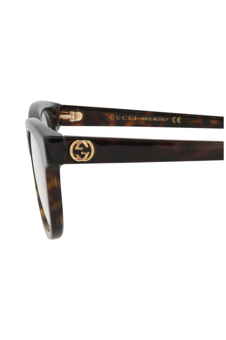 51mm Rectangle Optical Glasses, Alternate, color, HAVANA HAVANA TRANSPARENT