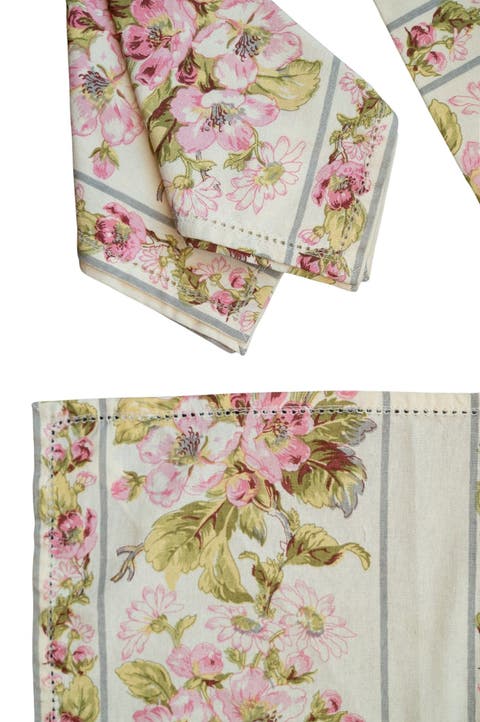 Apple Blossom Luncheon Napkins Ivory, Set of 4