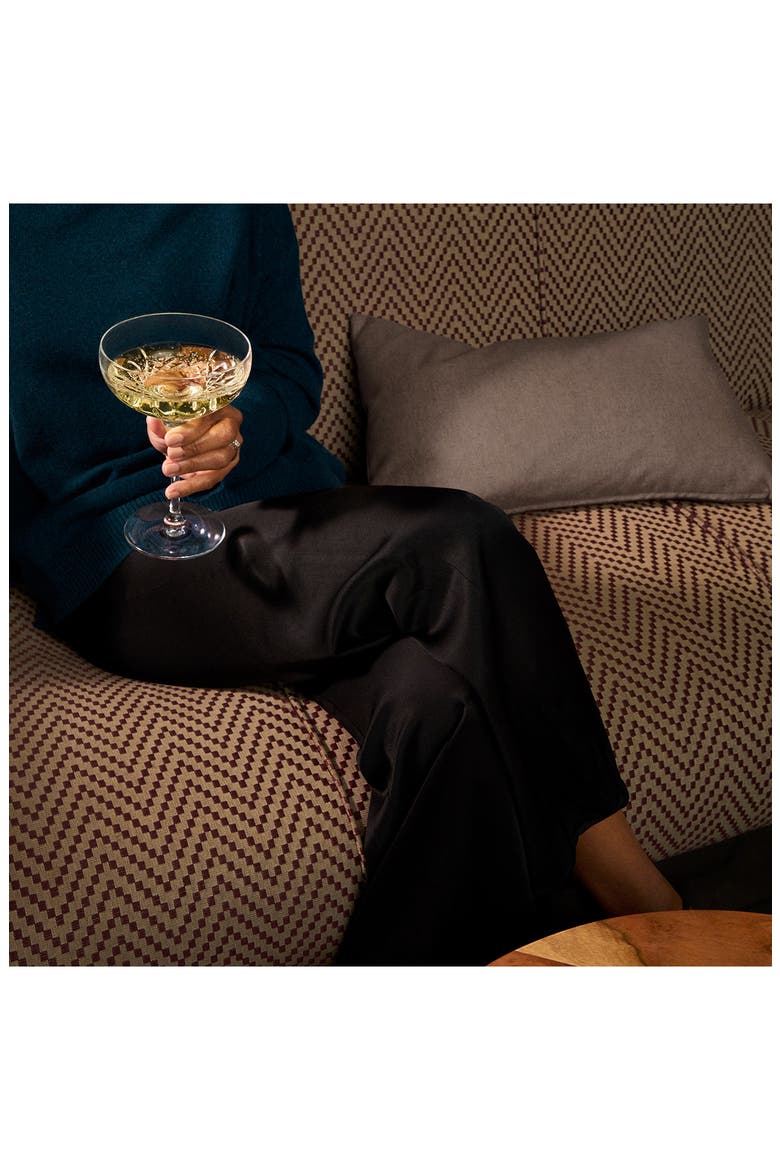 Lismore Essence Set of 2 Lead Crystal Champagne Saucers, Alternate, color, CLEAR
