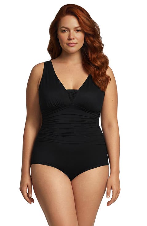 Plus Size Long Torso New SlenderSuit Grecian Adjustable Low Leg One Piece
