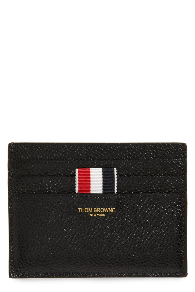 Leather Card Case, Main, color, BLACK