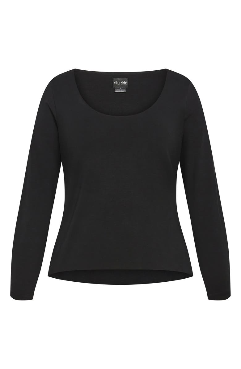City Chic Liz Scoop Neck Jersey Top, Alternate, color, 