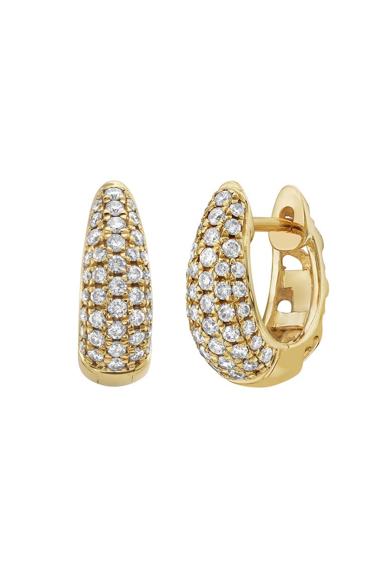 18K Gold Diamond Chunky Pavé Domed Earrings, Main, color, GOLD