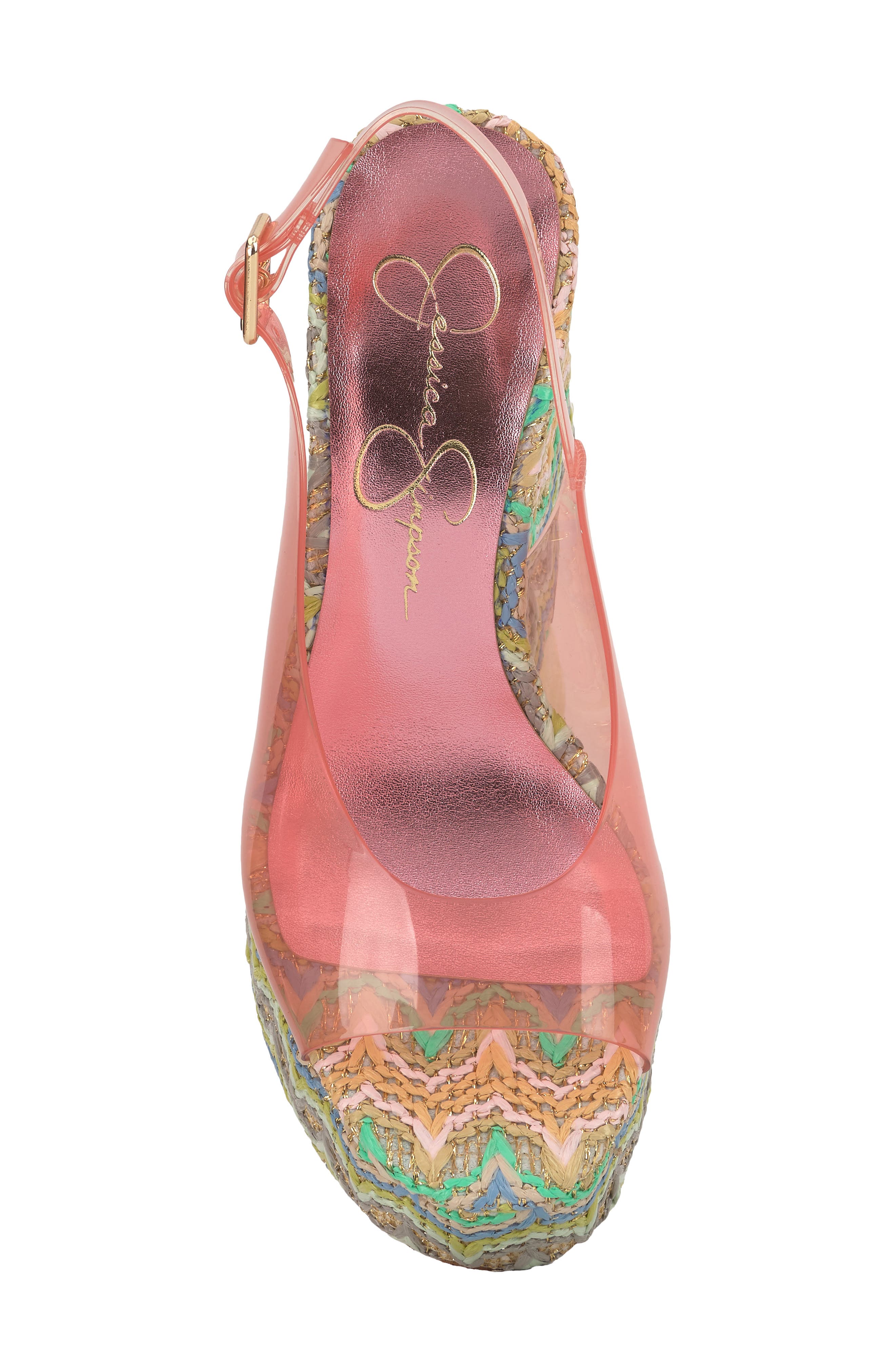 Jessica Simpson Kaliese Slingback Platform Wedge Sandal, Alternate, color, Red 01