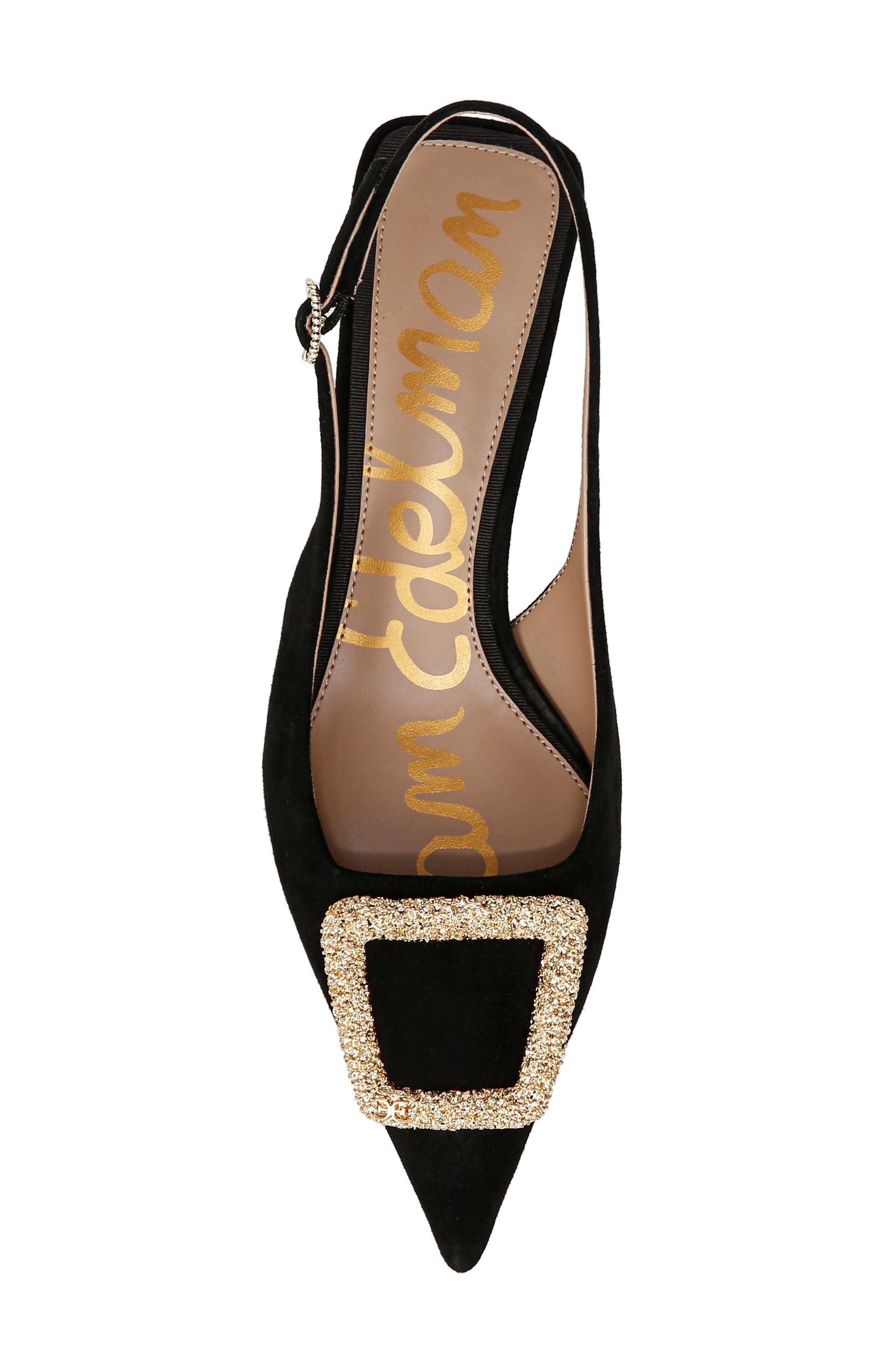 Sam Edelman Kammie Slingback Pointed Toe Kitten Heel Pump, Alternate, color, Black