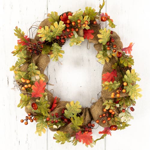 Northlight Berries And Pinecones Artificial Fall Harvest Twig Wreath, 18-inch, Unlit In Multi