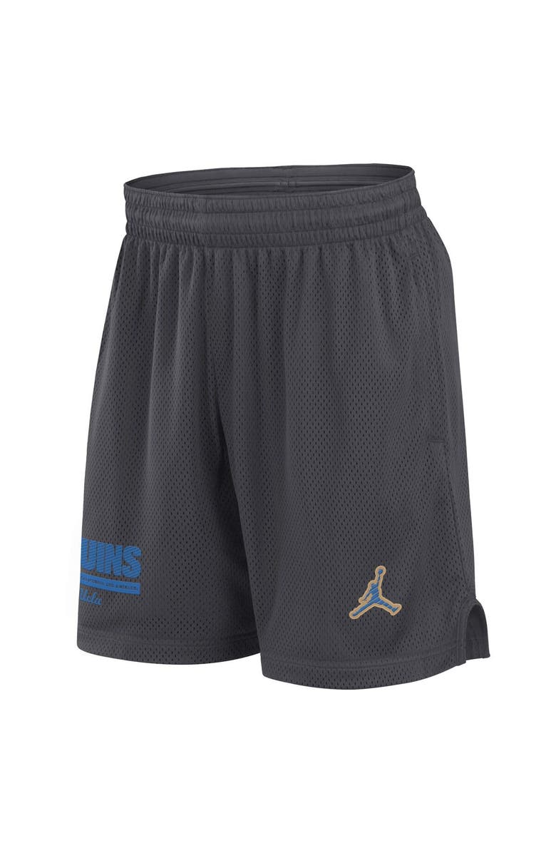 Jordan Brand Men
s Jordan Brand Anthracite UCLA Bruins 2024 Sideline Performance Mesh Shorts, Alternate, color, Anthracite