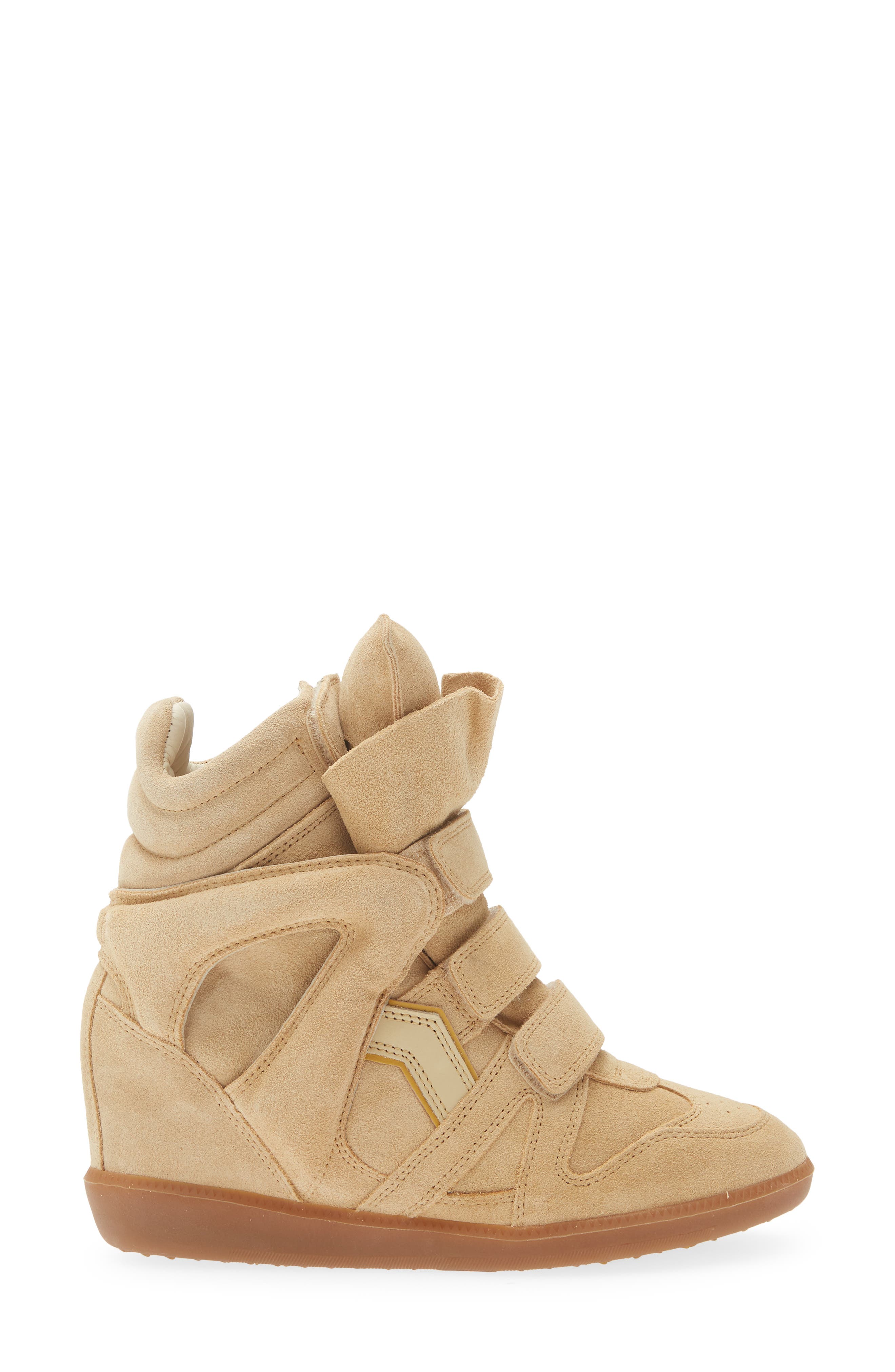 Isabel Marant Bekett Wedge High Top Sneaker, Alternate, color, Begw Beige/ Golden Yellow
