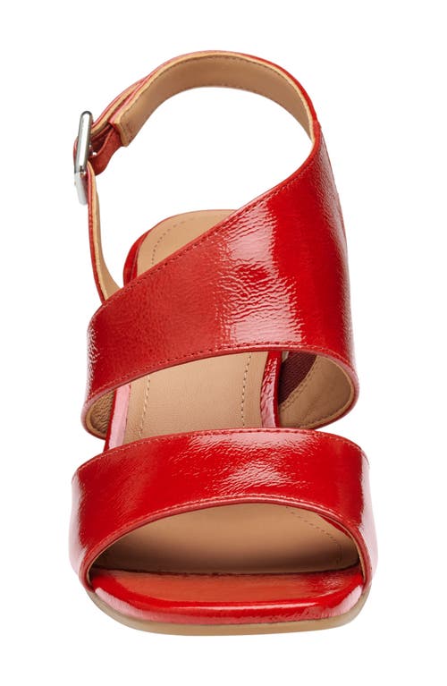 Johnston & Murphy Everly Asymmetric Slingback Sandal In Red Italian Crinkled