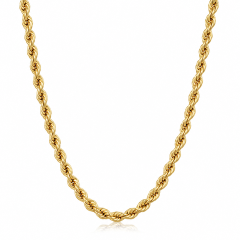 14k Gold Filled Unisex 2.10 Millimeter Rope Chain Necklace