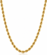 Bliss Diamond 14k Gold Filled Unisex 2.10 Millimeter Rope Chain Necklace