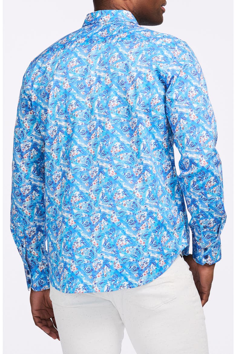 Marston Cotton Button-Up Shirt, Alternate, color, BLUE