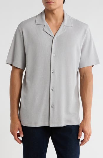 Abound Thermal Knit Camp Shirt In Gray
