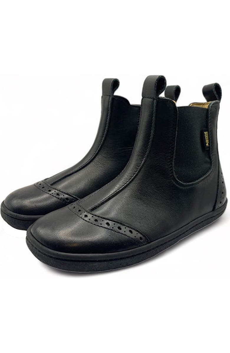 Young Soles Logan Barefoot Kids Chelsea Boot, Main, color, Black