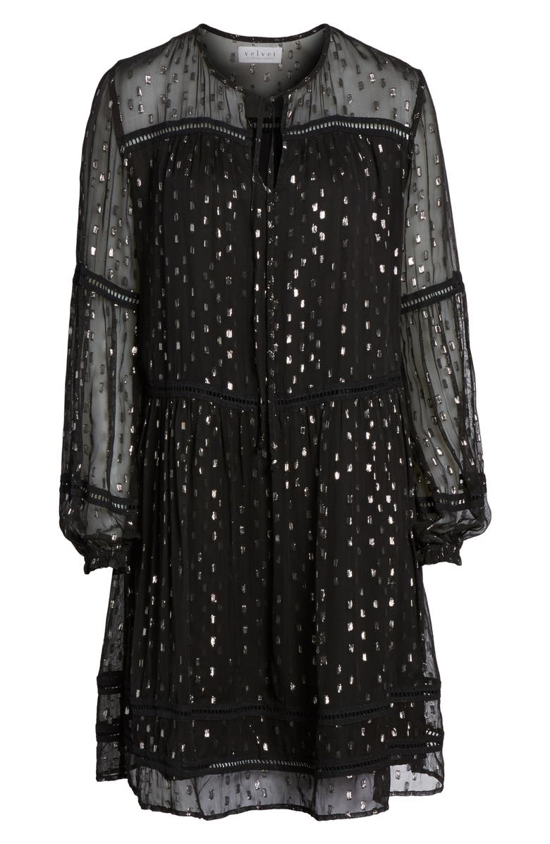 Velvet by Graham & Spencer Split Neck Chiffon Dress, Alternate, color, 