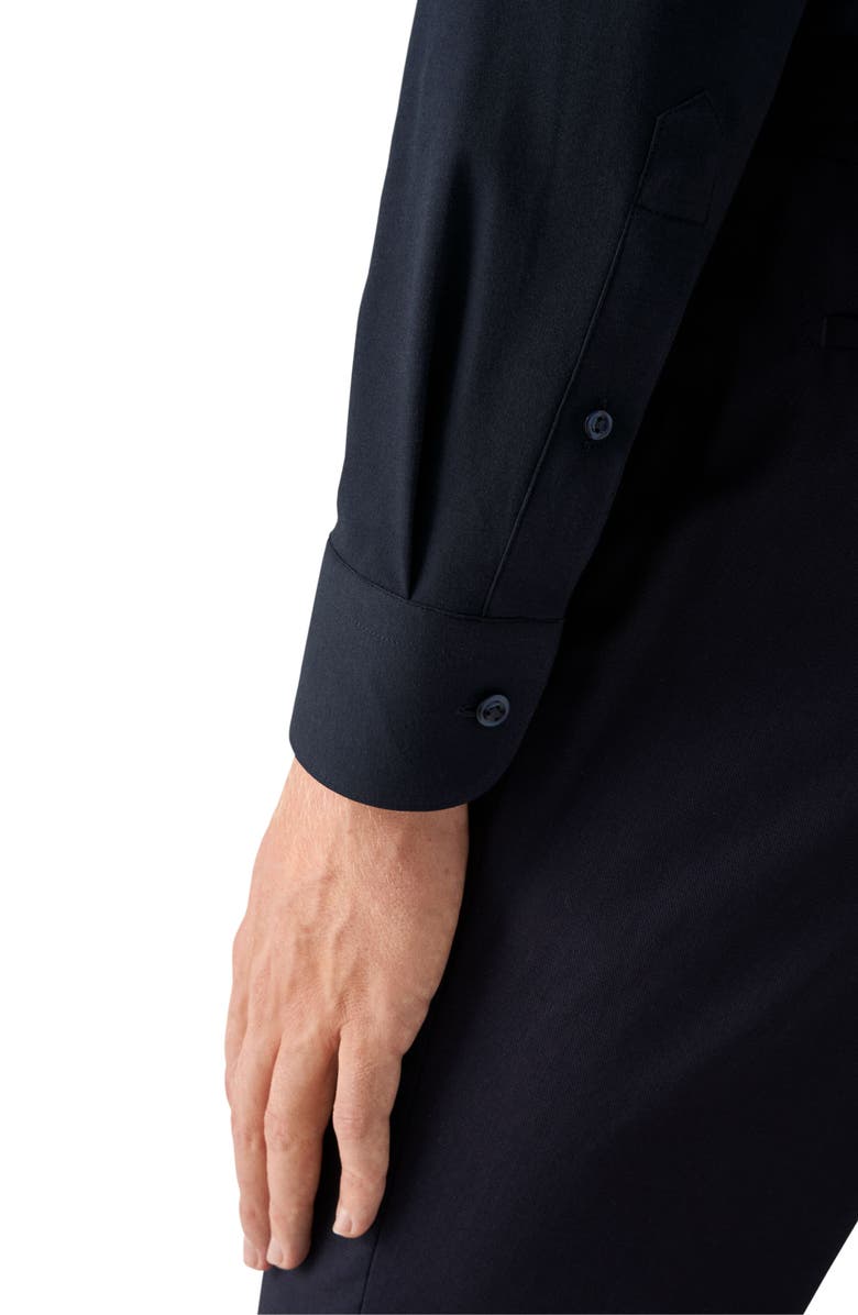 Eton Slim Fit Solid Navy 4Flex Stretch Jersey Dress Shirt, Alternate, color, Navy
