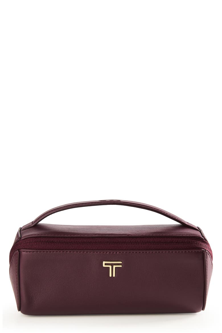 Leather Sunglasses Case, Main, color, ROSEWOOD