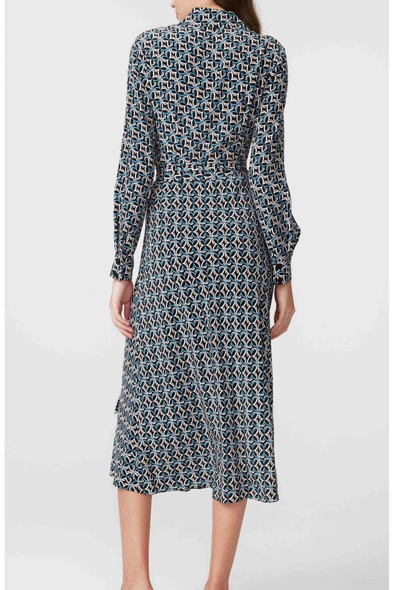 Tori Tie Belt Long Sleeve Shirtdress, Alternate, color, GIG TILE BLUE LG
