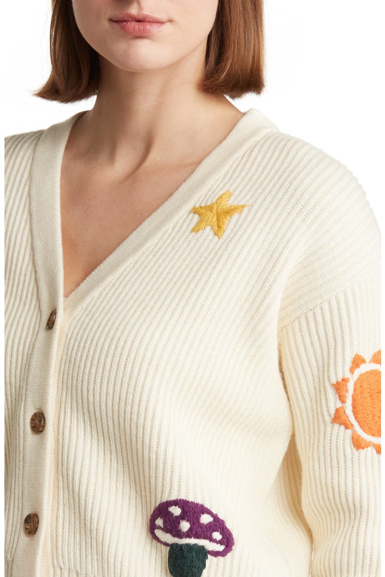 Robin Embroidered Crop Cardigan, Alternate, color, ANTIQUE WHITE