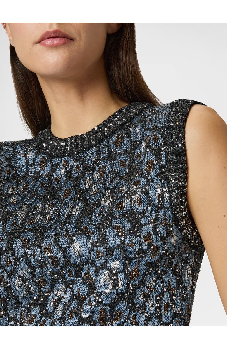 Missoni Crew-neck Top In Jacquard Knit With Animalier Pattern, Alternate, color, Green& Brown