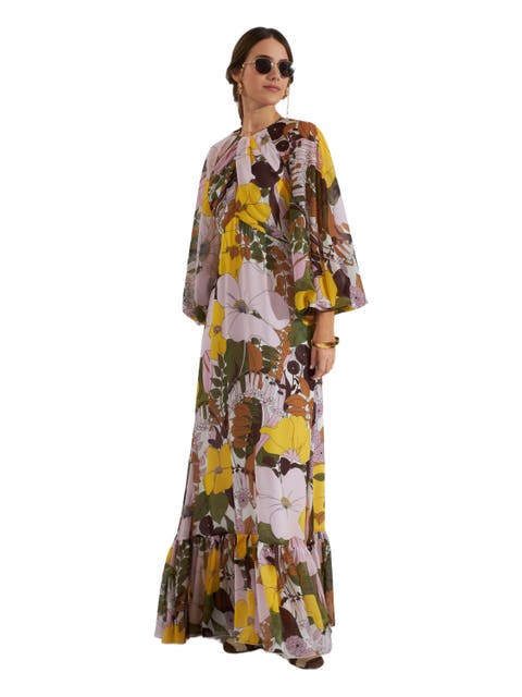 Eve Dress Big Flower Rose Pink