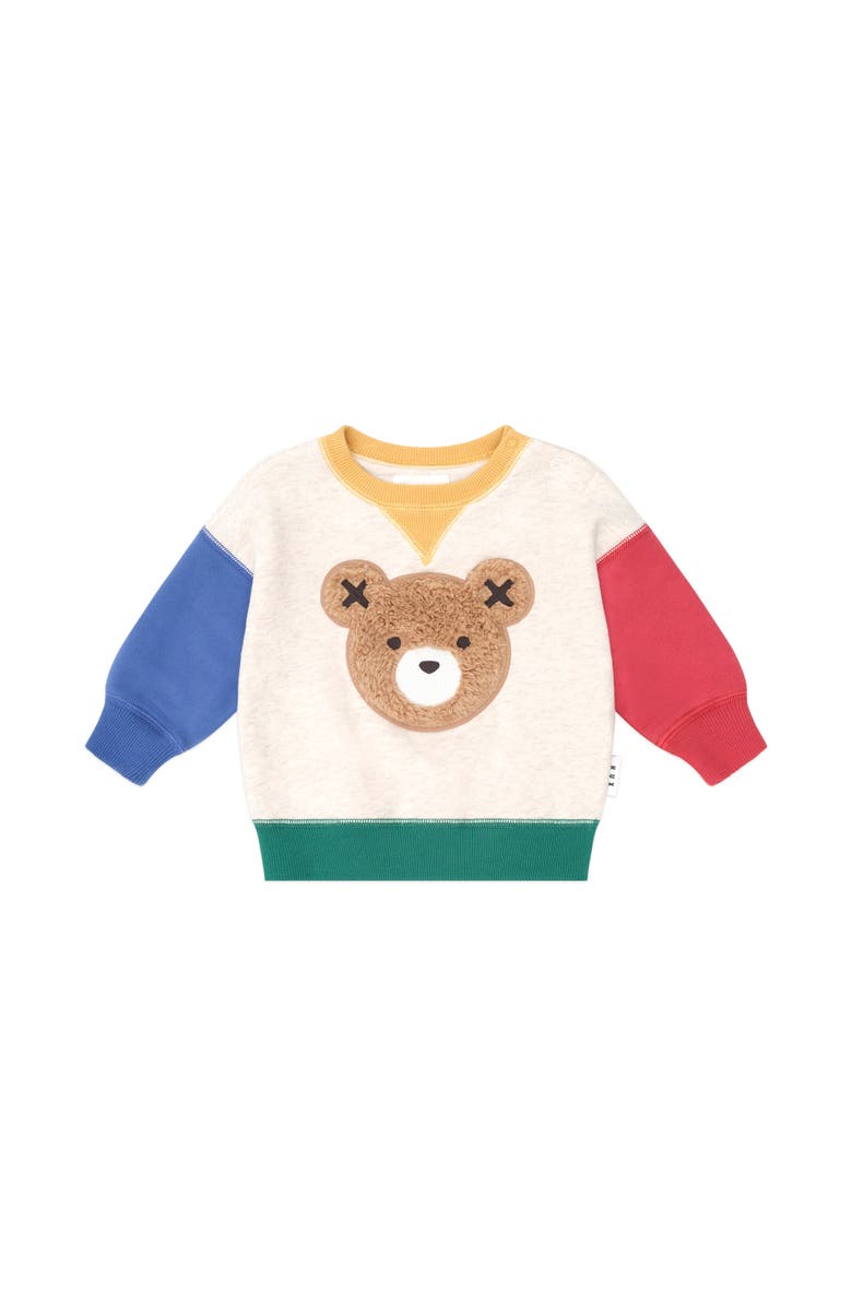 Huxbaby Furry Huxbear Colour Block Sweatshirt, Main, color, Multi
