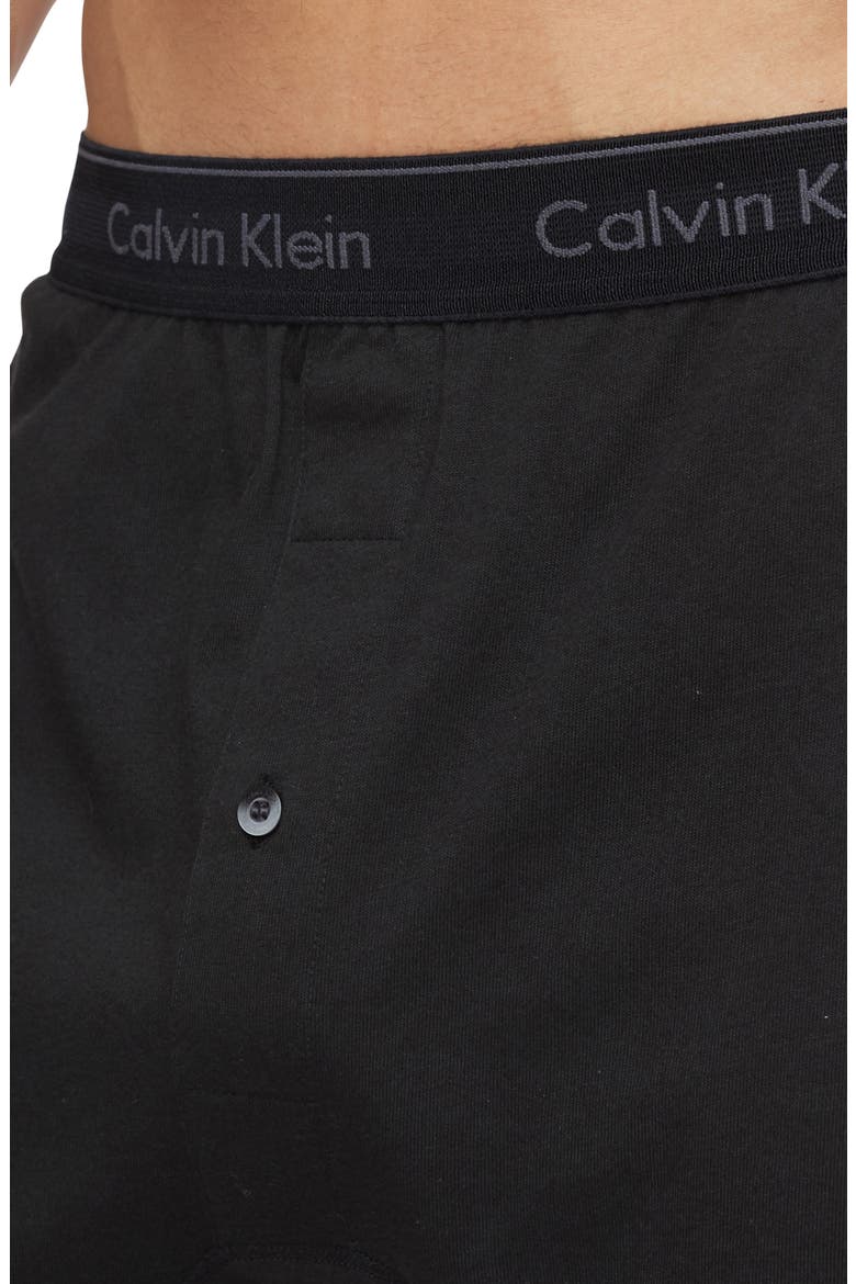 3-Pack Knit Cotton Boxers, Alternate, color, BLACK