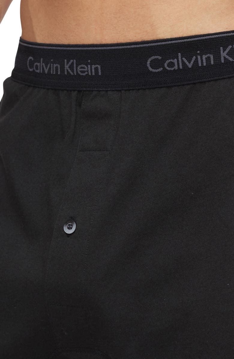 Calvin Klein 3-Pack Knit Cotton Boxers, Alternate, color, Black
