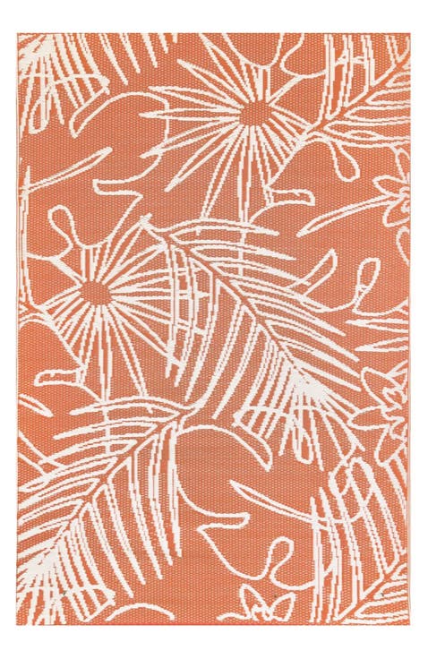 Palm Leaf Salmon & White