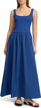 Marcella Clara Mixed Media Ponte & Cotton A-Line Dress