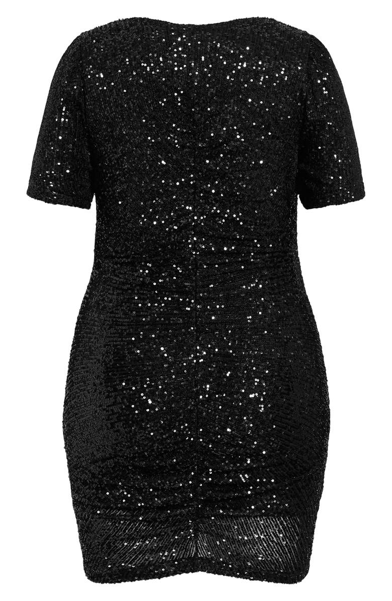 City Chic Bright Night Ruched Sequin Sheath Dress, Alternate, color, 