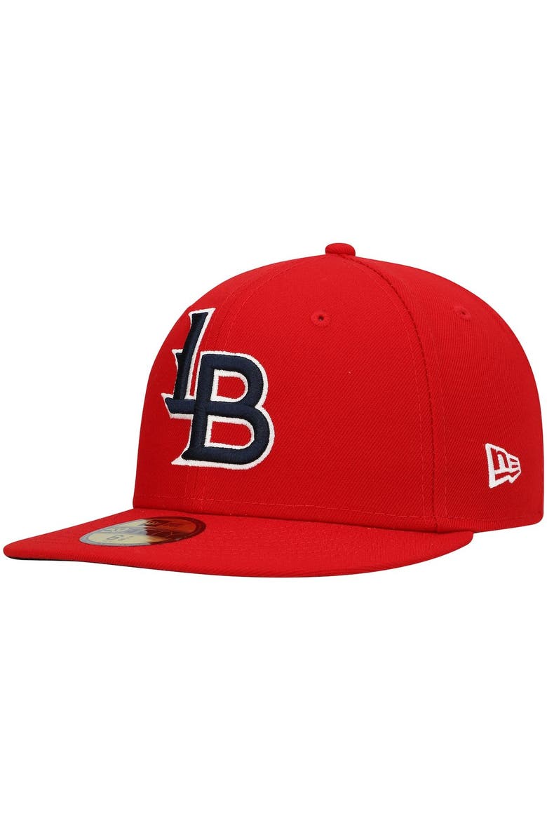 Men's New Era Red Louisville Bats Authentic Collection Road 59FIFTY Fitted Hat, Main, color, Red