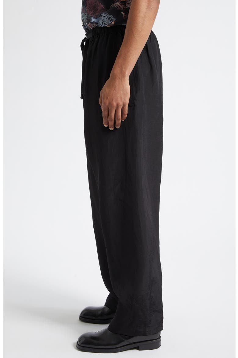 Linen Blend Pajama Pants, Alternate, color, BLACK