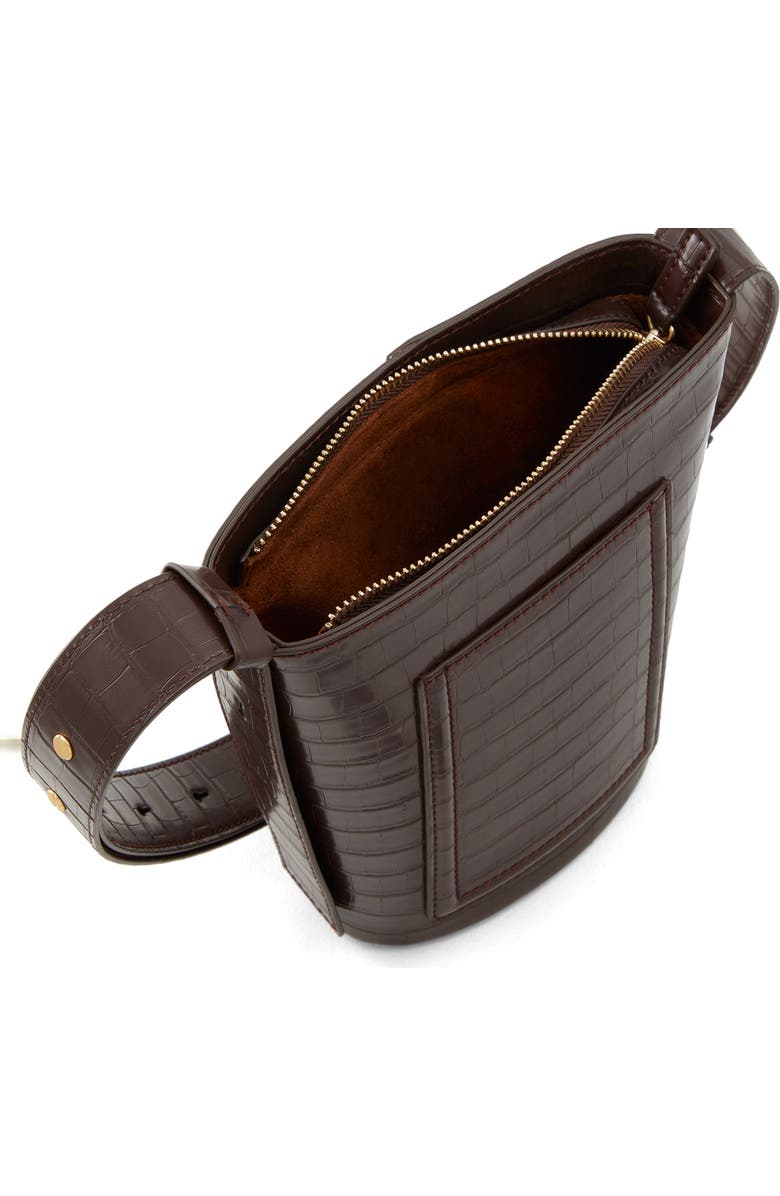 Who What Wear Olivia Croc Embossed Recycled Faux Leather Shoulder Bag, Alternate, color,