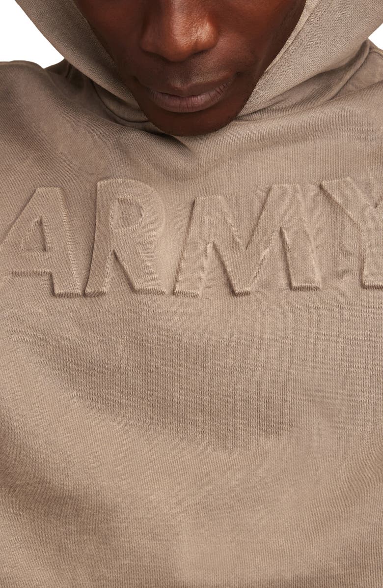 Lucky Brand Army Cotton Logo Hoodie, Alternate, color, Frost Grey