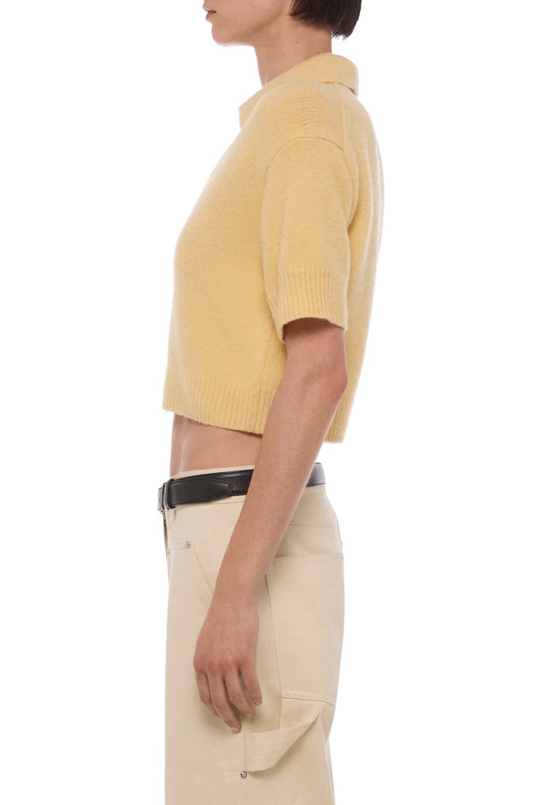 Wool Crop Polo, Alternate, color, CORNSILK