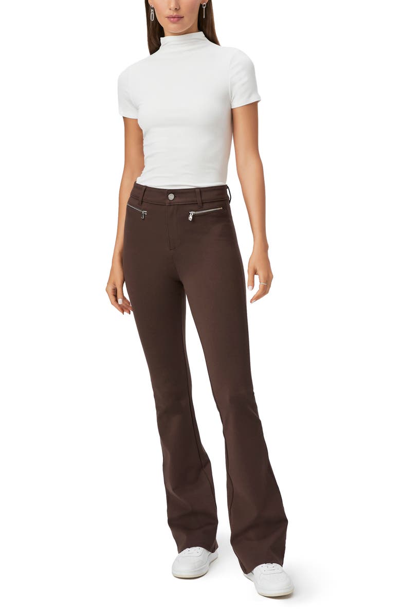 PAIGE Hattena Flare Pants, Alternate, color, Dark Brown