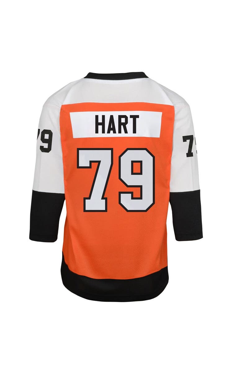 Outerstuff Youth Carter Hart Burnt Orange Philadelphia Flyers Home Replica Player Jersey, Alternate, color,