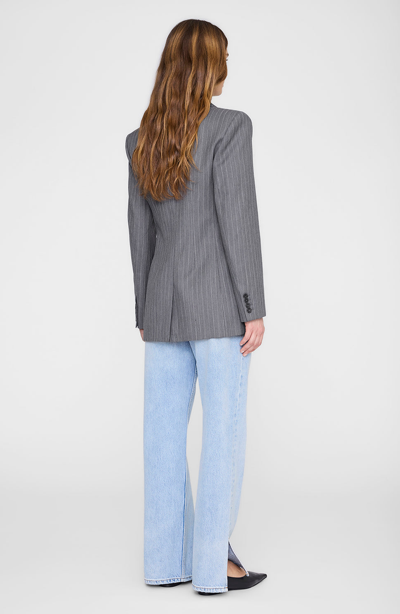 ANINE BING Tiphaine Blazer, Alternate, color, Light Grey Pinstripe