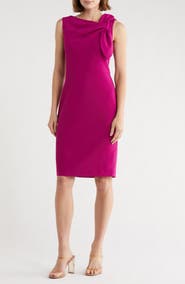 Eliza J Tie Bow Sleeveless Sheath Dress