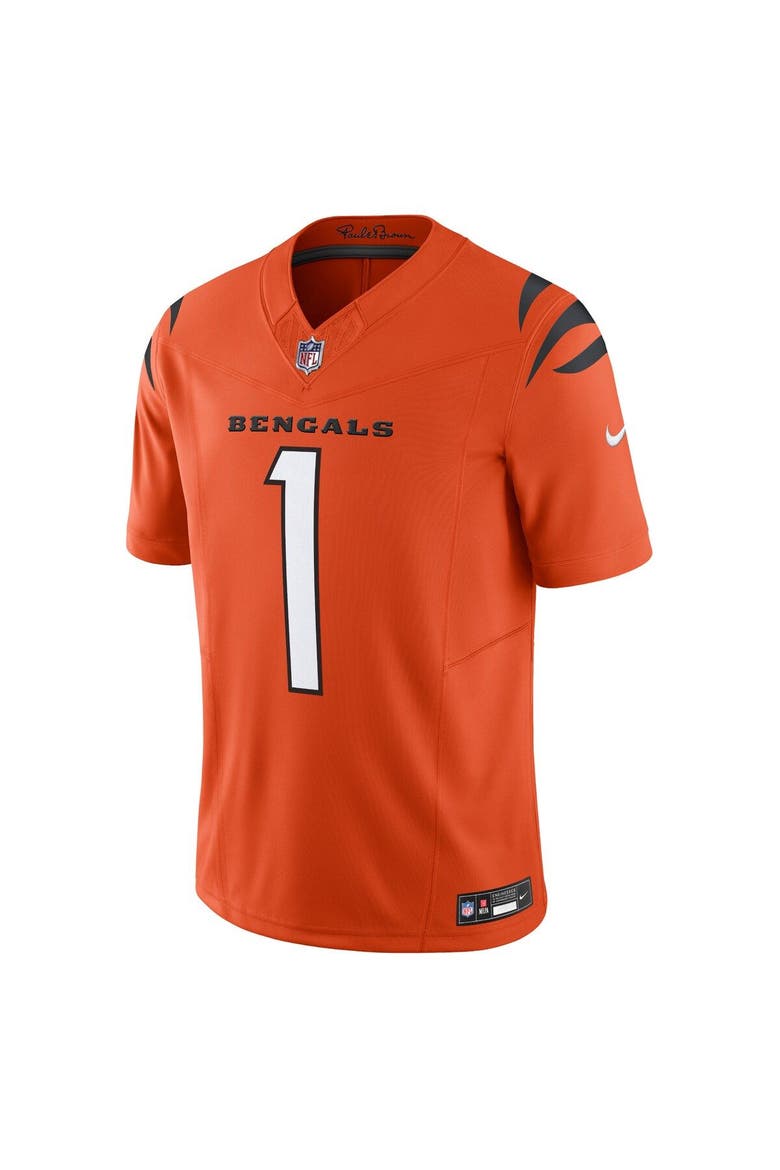 Men's Nike Ja'Marr Chase Orange Cincinnati Bengals Vapor F.U.S.E. Limited Jersey, Alternate, color, Orange