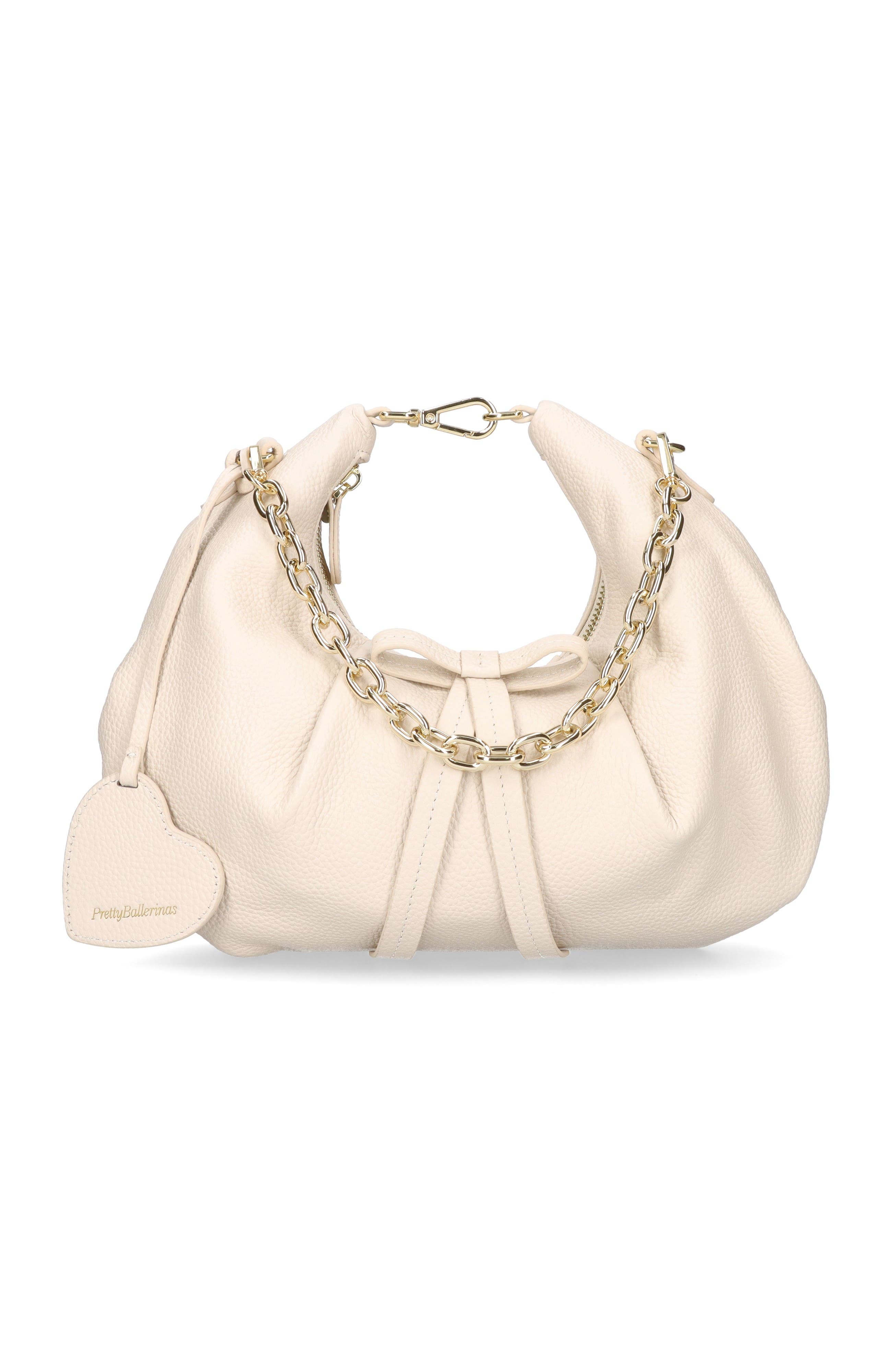 Croissant Bag With Bow And Removable Clip On Cross Body Strap, Main, color, Ivory